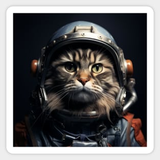Astronaut Cat in Space - Maine Coon Sticker